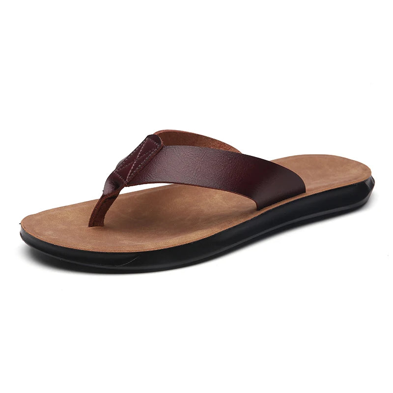 Ischia Luxe Flip-Flops (Leather-Look Strap)