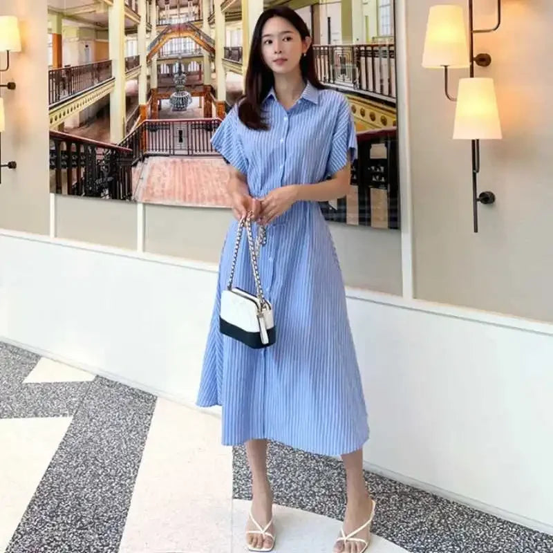 Amalfi Stripe Midi Dress