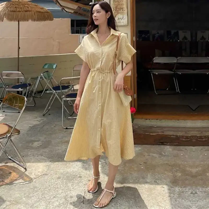 Amalfi Stripe Midi Dress