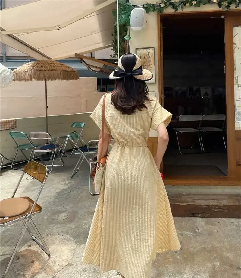 Amalfi Stripe Midi Dress