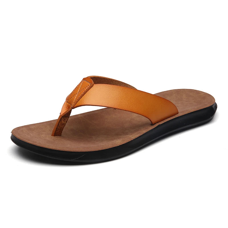 Ischia Luxe Flip-Flops (Leather-Look Strap)