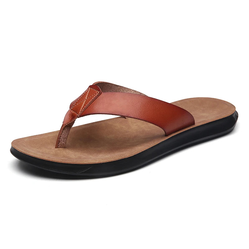 Ischia Luxe Flip-Flops (Leather-Look Strap)