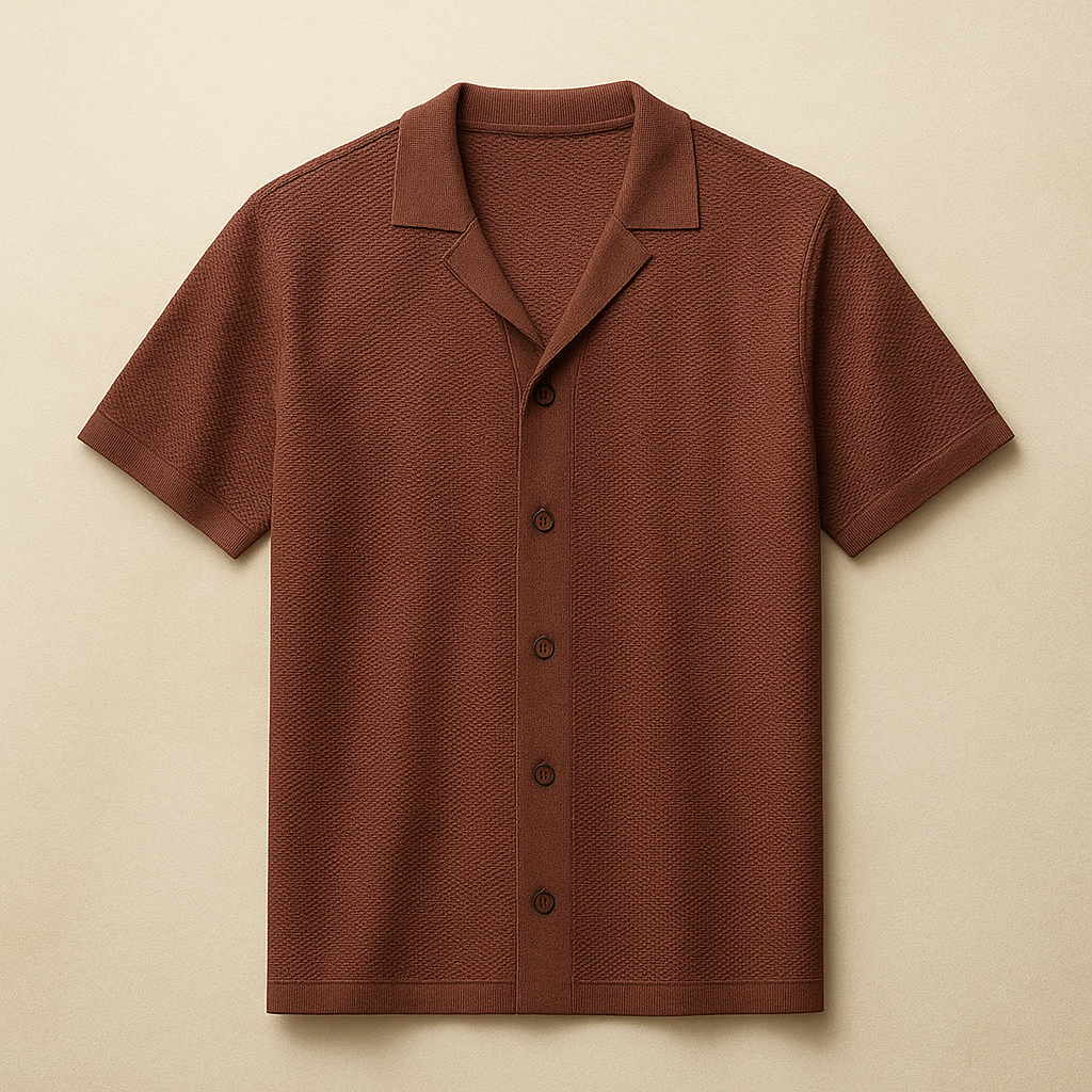 Marsala Knit Camp Shirt