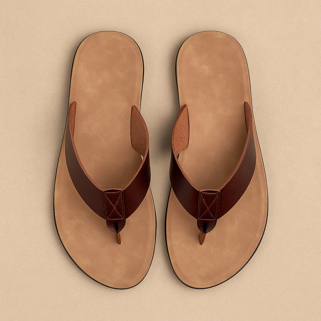 Ischia Luxe Flip-Flops (Leather-Look Strap)