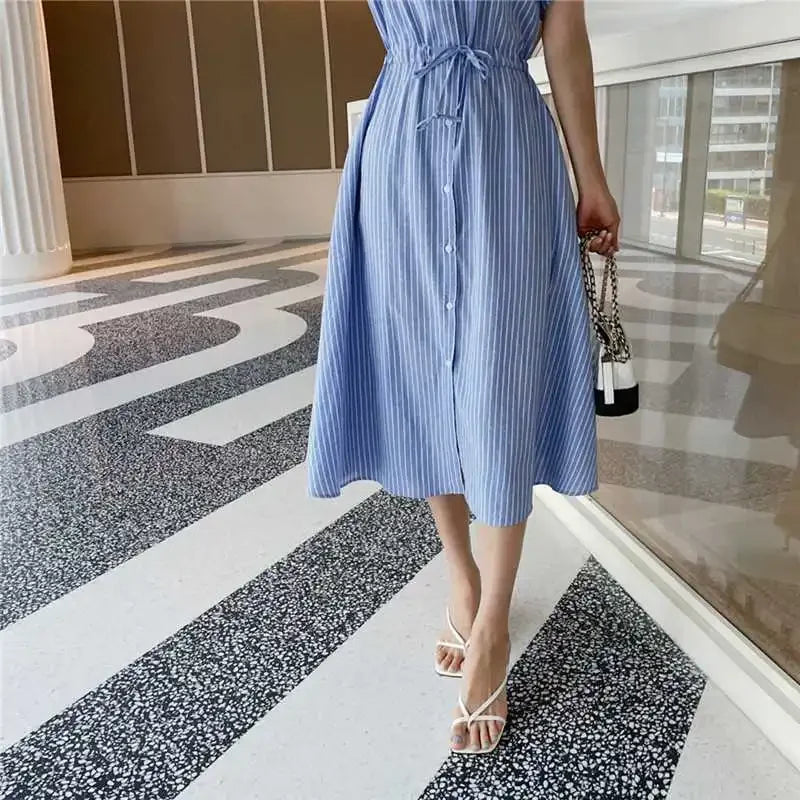 Amalfi Stripe Midi Dress