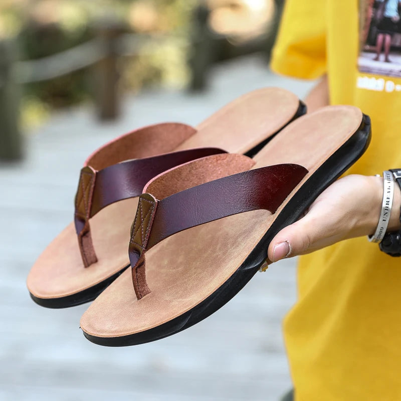 Ischia Luxe Flip-Flops (Leather-Look Strap)