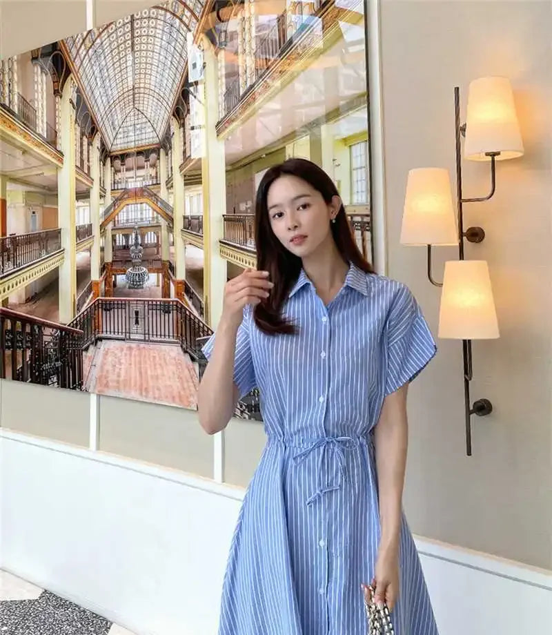 Amalfi Stripe Midi Dress