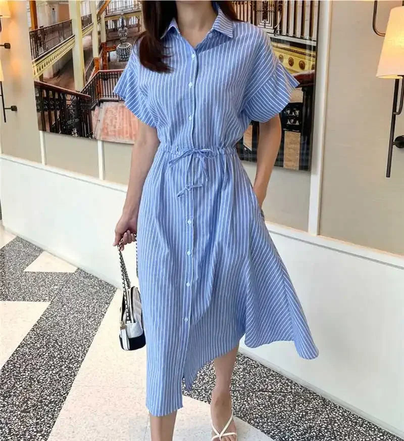 Amalfi Stripe Midi Dress