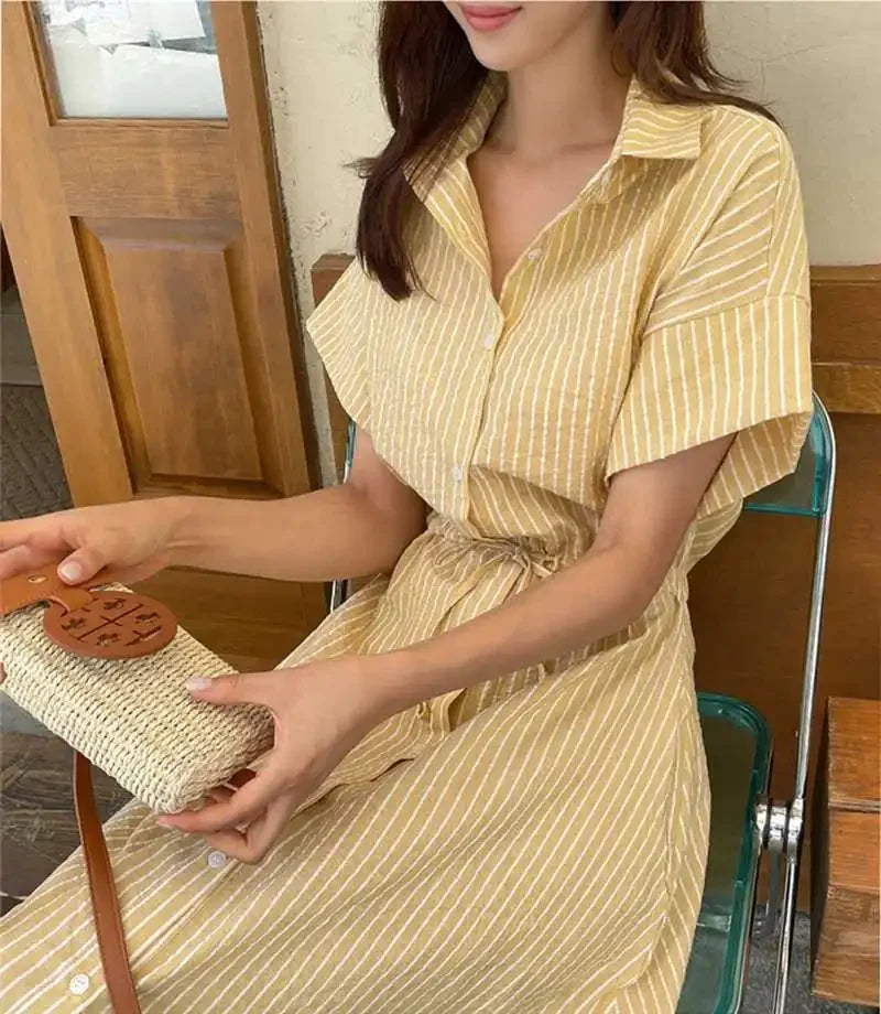 Amalfi Stripe Midi Dress