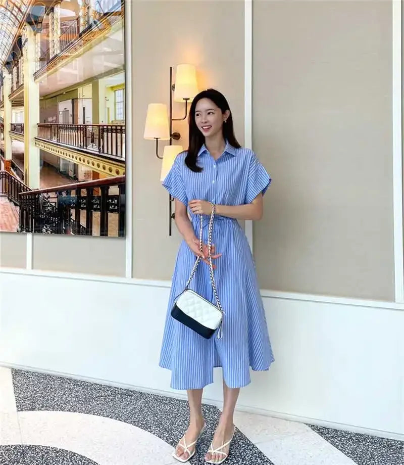 Amalfi Stripe Midi Dress
