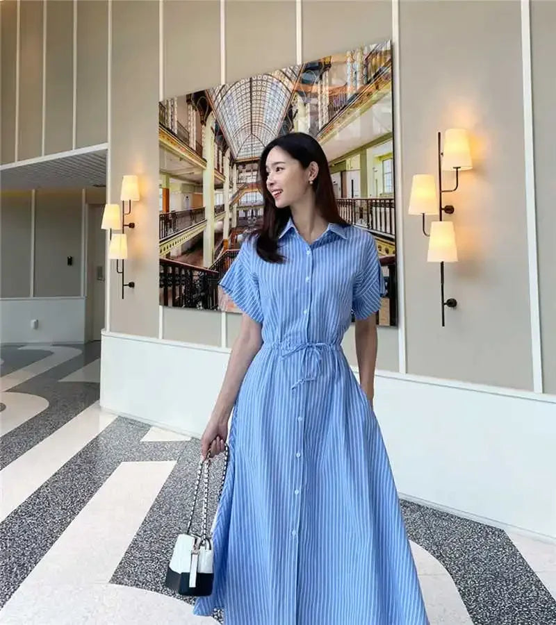 Amalfi Stripe Midi Dress