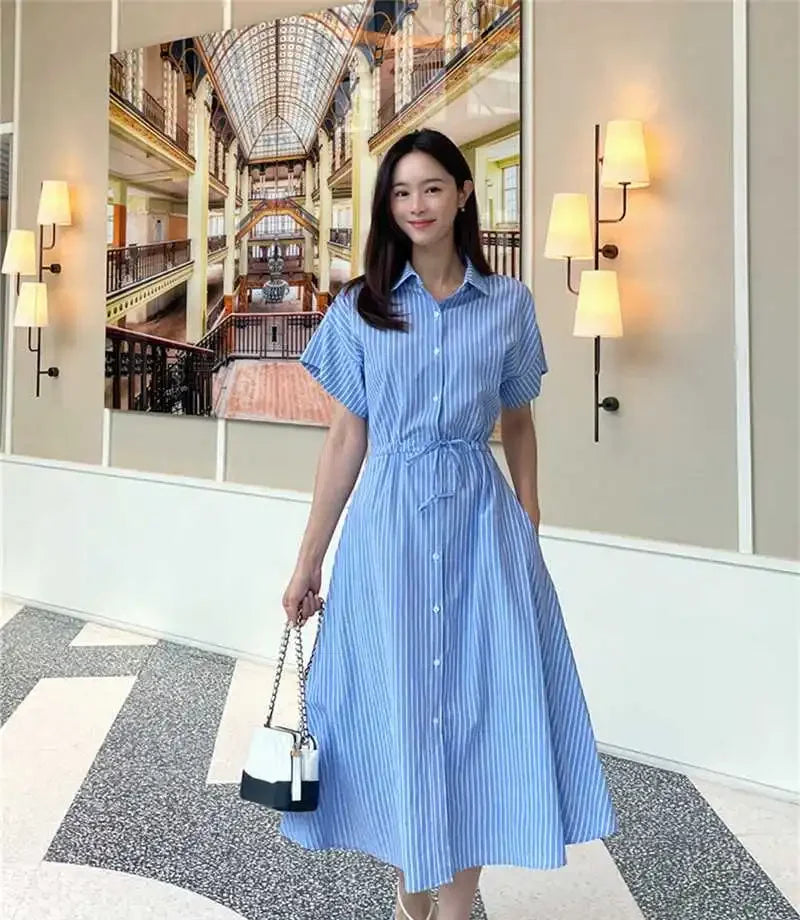 Amalfi Stripe Midi Dress