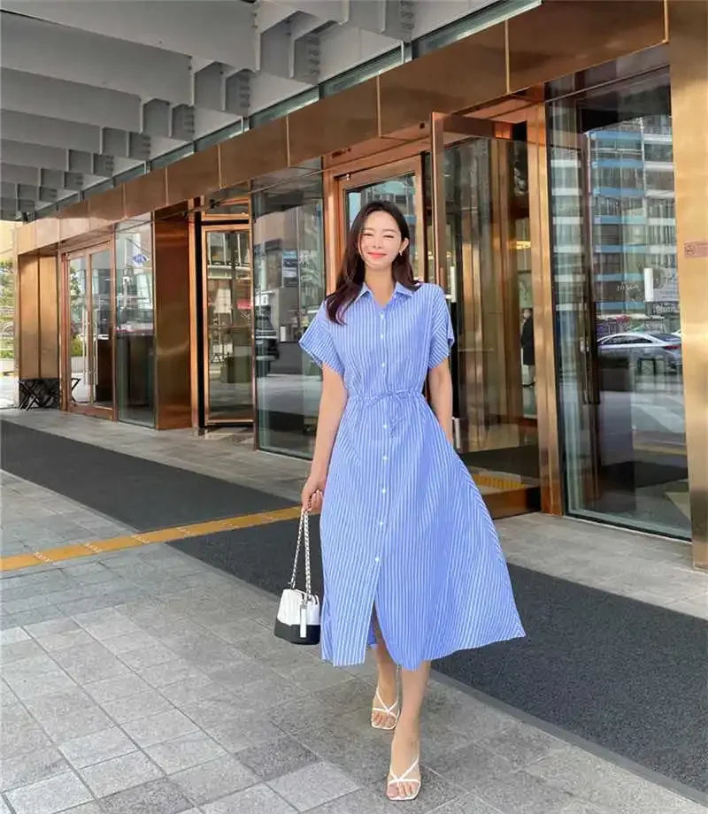 Amalfi Stripe Midi Dress