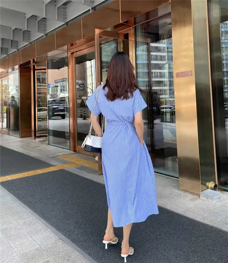 Amalfi Stripe Midi Dress