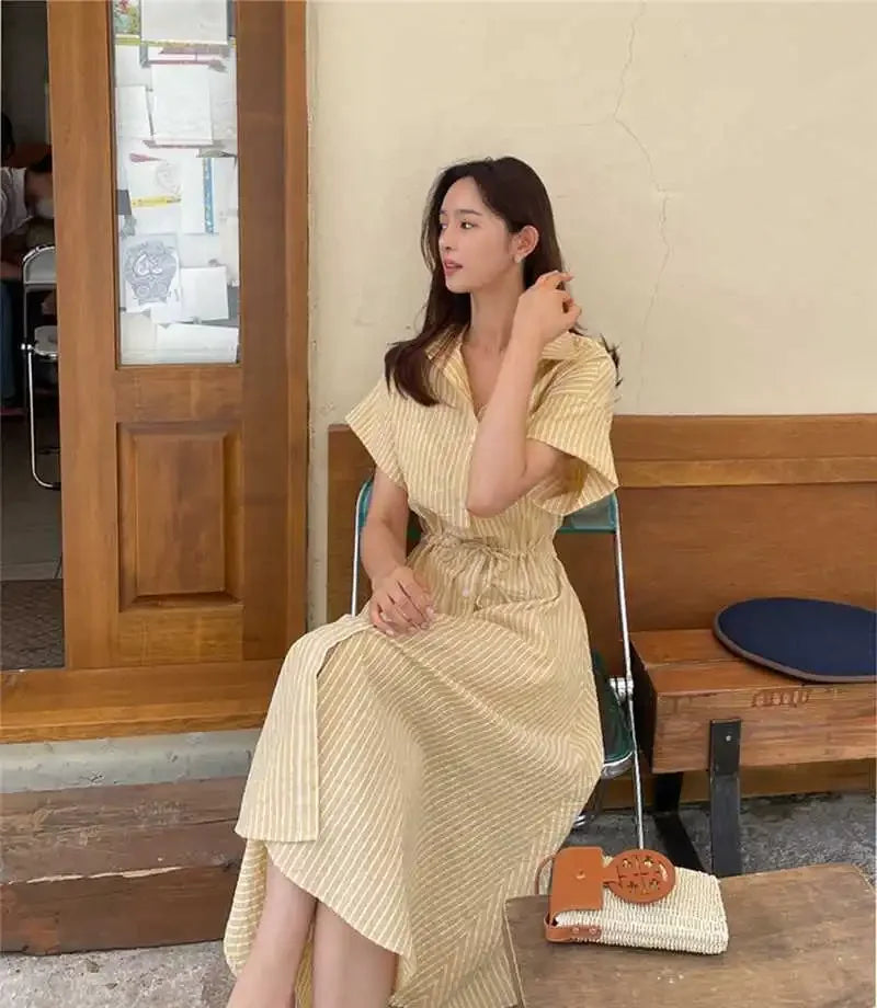 Amalfi Stripe Midi Dress