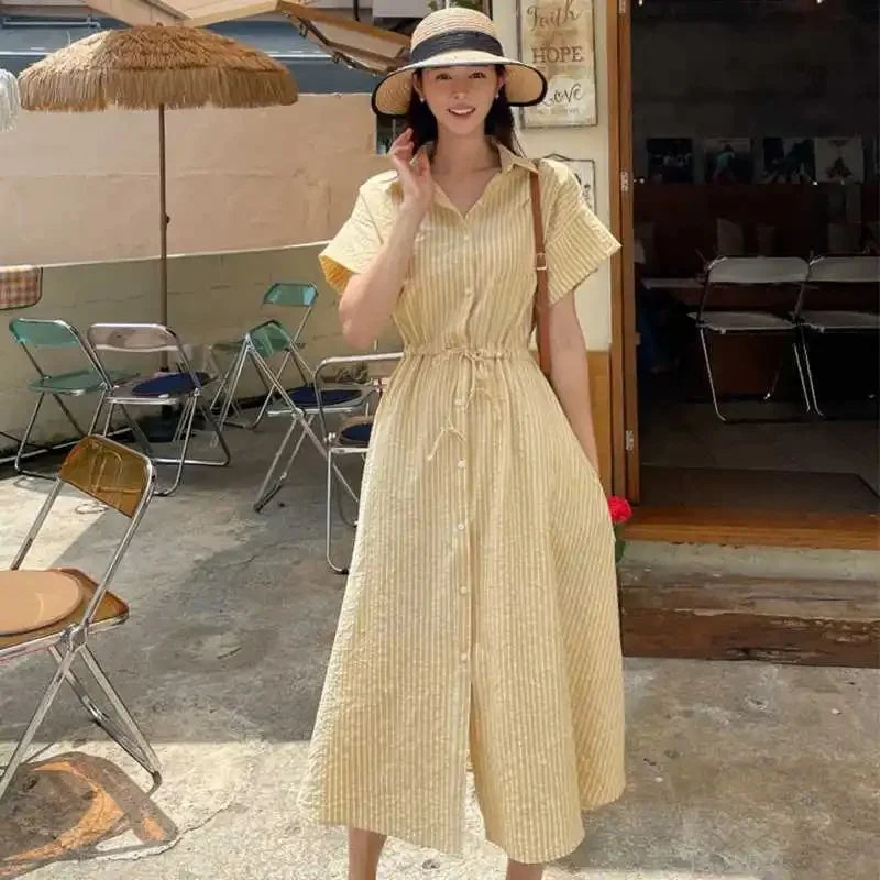 Amalfi Stripe Midi Dress