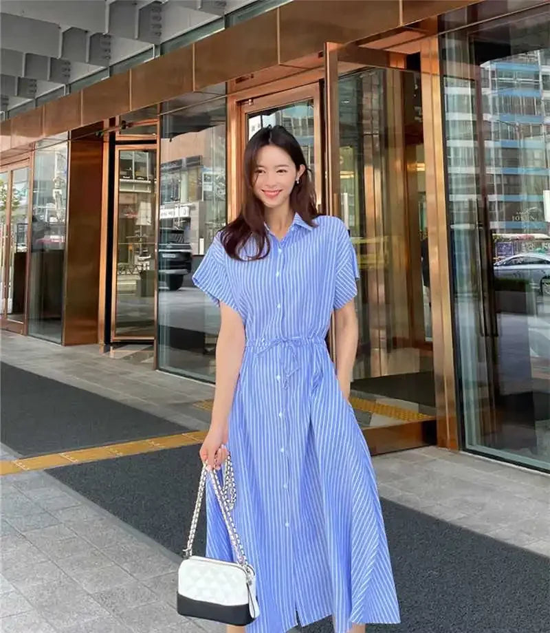 Amalfi Stripe Midi Dress