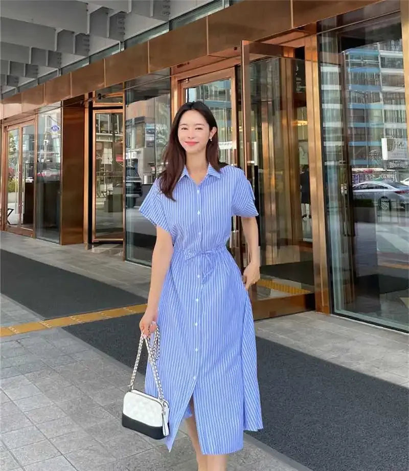 Amalfi Stripe Midi Dress