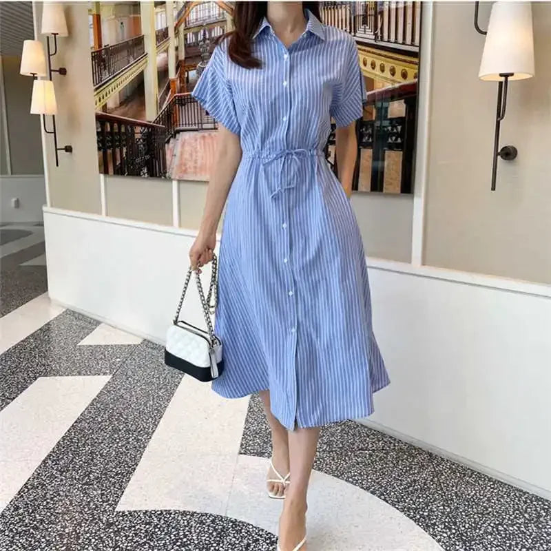 Amalfi Stripe Midi Dress