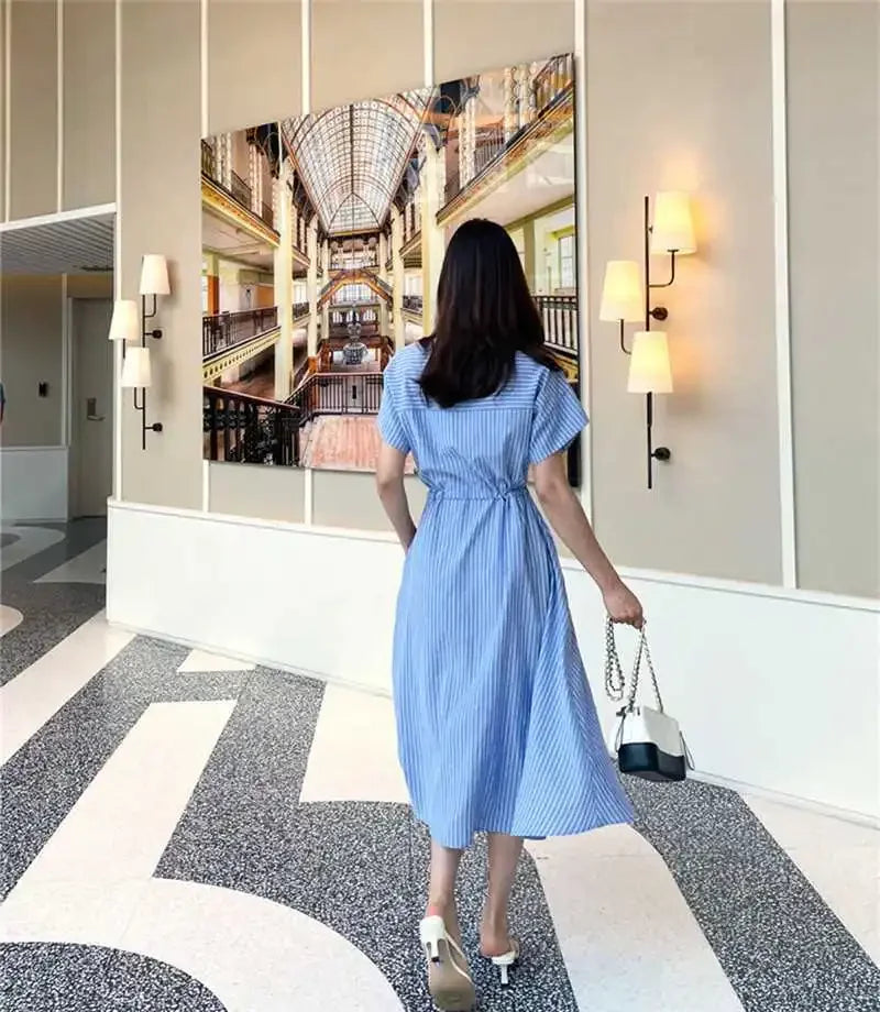 Amalfi Stripe Midi Dress