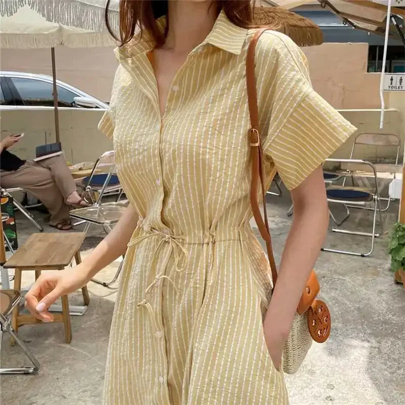 Amalfi Stripe Midi Dress