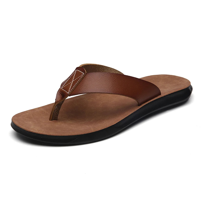Ischia Luxe Flip-Flops (Leather-Look Strap)