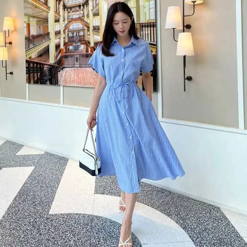 Amalfi Stripe Midi Dress