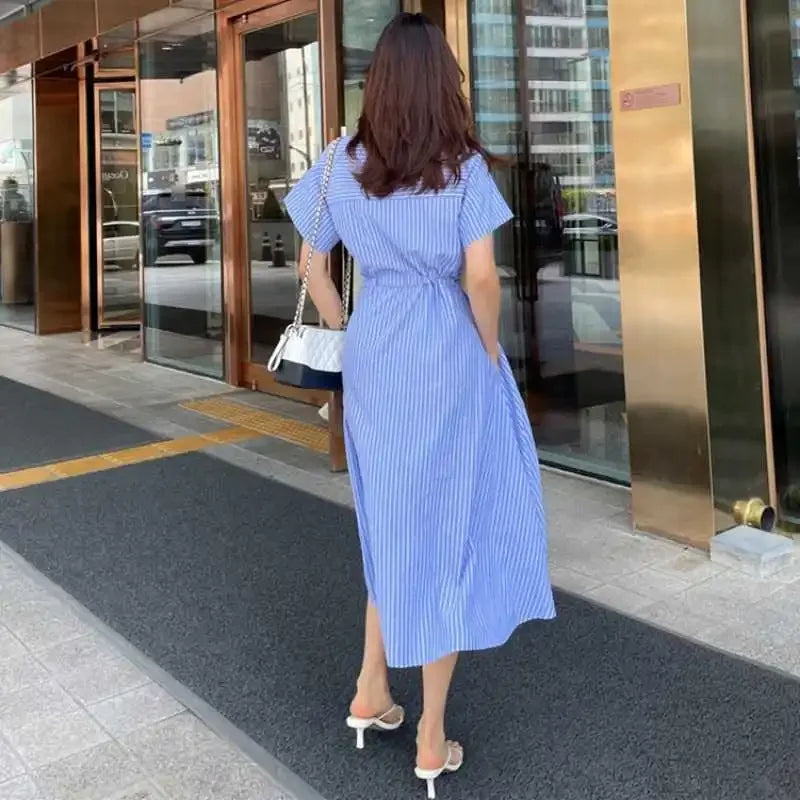 Amalfi Stripe Midi Dress
